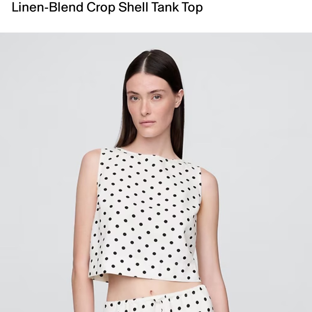 GAP Linen-Blend Crop Shell Tank Top